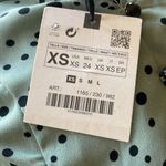 ZARA NWT  POLKA DOT RUCHED DETAIL BLOGGERS FAV DRESS GREEN BLACK XS Photo 5