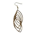 Gold Tone Layered Leaf Dangle Earrings Sparkle Glitter Glamorous Feminine New Photo 4