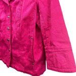 Coldwater Creek  Snap Front Jacket Pink Size 12 Collard Short 3/4 Sleeve Cotton Photo 5
