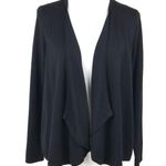 Thalia Sodi Black Open Front Pleated Cardigan Sweater Medium Photo 0