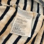 American Eagle  Womens Top Knit Eyelet Cotton Blend Stretch Striped Black White S Photo 2