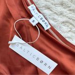 Baltic Born Celia Satin One Shoulder Midi Dress S Rust Pleated Belted Silky NWT Photo 5