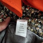 C. Luce orange batwing gold sequin mini dress size medium Photo 6