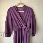 Jonathan Martin Vintage  Purple Geometric Midi Dress Long Sleeve 80s M Photo 2