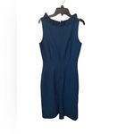 J.Crew  Suiting Wool Blend Ruffle Neck Sheath Dress, Blue Size 0 Photo 3