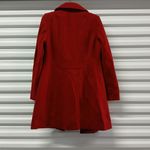 London Fog Women's Peacoat Size Small Red Wool Blend Winter Coat Fringe Scarf Photo 1