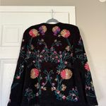 Julia Kim Floral Fully Embroidered Beautiful Blazer Jacket Vintage 90s Black Size L Photo 9