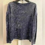 We The Free  dark grey velour crewneck top‎ blouse slouchy. Small Photo 3