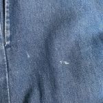 Vintage Go Softly Denim Floral Embroidered Housedress Short Sleeves Zipper Front Blue Photo 8