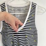 Loft ANN TAYLOR White Black Stripe Pineapple Fruit V-Neck 100% Cotton Tank Top Photo 11