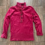 Eddie Bauer  Button Front High Neck Long Sleeve Sweater size XS Brick Red Photo 0