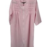 Miss Elaine Full Zip Robe Womens M Pink White Seersucker Cotton Blend VTG Pink Size M Photo 0