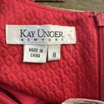 Kay Unger New York Fuschia Pink Textured Quilted Side Ruched Dress Size 8 Gold Photo 2