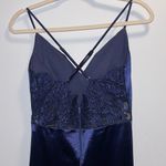 Windsor WT  Midnight Blue Maxi Length Satin Dress with Slit and Scrunch Photo 2