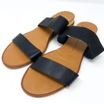 DV by Dolce Vit Dolce Vita Black Leather Double Strap Slide Sandals  Photo 3