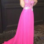 Camille La Vie  Pink Rhinestone Formal Gown Photo 3
