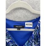 Nine West  Women's Dress Sleeveless Blue V Neck Pleated Drop Waist Size 2 Lined Photo 7