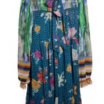 FATE. Dress Women M Mixed Print Slip Lined Problem Solved Teal Blue Floral Dress Photo 2