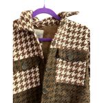 Stoosh Women's Houndstooth Cropped Jacket Brown Size L Casual Photo 2