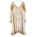 Free People  Lavender Fields Embroidered Trapeze Dress size medium Cream Photo 6
