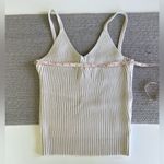 Listicle  Ivory Oatmeal Ribbed Knit Sweater Camisole Tank Top Size Medium Photo 5