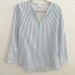 Beach Lunch Lounge Marine Striped Shirt Top SMALL Blue White Long Sleeve NWOT Photo 0