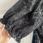 Peter Nygard  Women's 14‎ Black Floral Embroidered Peasant Boho Top Blouse Photo 2