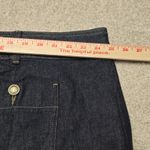 J.Crew Women's Denim Jean Skirt Size 24 Dark Wash Gold Button Pockets Midi NWT Photo 4