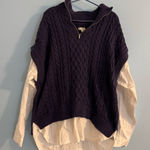 Pilcro  by Anthropologie purple sweater with long sleeve blouse size M Photo 0