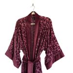 Victoria's Secret Vintage Floral Velvet Burnout Maroon Kimono Robe M/L Feminine Photo 3