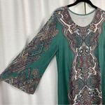 Soft Surroundings Milana Green Paisley Print Knit Midi Dress Sz.S Photo 5