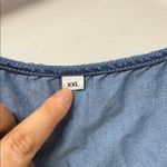 None Denim Sleeveless Button-Up Top Plus Size Chest Pockets Photo 3