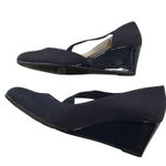 LifeStride Womens Navy Wedge Heels Fabric Upper Comfort Shoes Size 9.5 Business Blue Photo 1