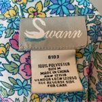 Vintage Blouse Floral‎ Medium Blue Pink White Button Photo 6