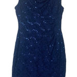 Ralph Lauren Lauren womens size 14 large blue sequin dress navy mother guest lac Photo 0