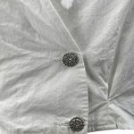 ZARA NEW White Short Sleeve V Neck button Front Shirt Blouse Crop top Size S Photo 1