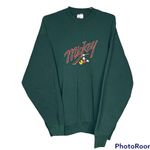 Disney Vintage & Co. Green Retro Mickey Mouse Crewneck Pullover Photo 0