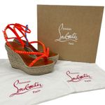 Christian Louboutin  Mafaldina Zeppa 120 Wedge Sandal Orange Size 40 Photo 14