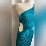NWT Delfi Collective Solie Long Cut Out One Shoulder Dress Teal Sz Small‎ $458 Green Photo 7