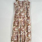 Aritzia Wilfred Chianti Jumpsuit Smocked Wide Leg Multicolor Paisley Print Crepe Photo 2