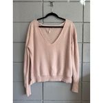 Free People  Forever Cashmere V-Neck Sweater size S in Pink Photo 1