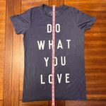 Mighty fine Do What You Love Love What You Do Short Sleeve Shirt Crew Neck Top XS Blue White Photo 6