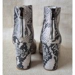 Madden Girl Women Ankle Boots Block Heel Snake Skin Print Zips 7M Cream Gray Photo 7
