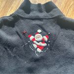 Vtg. Designer Studio Originals Black Zip Sweater Christmas Santas Women P/M Size undefined Photo 5