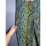 Sunny Leigh  Wide Leg Pants Women's Size Med Stretch Paisley Art to Wear Palazzo Photo 2