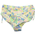 California Sunshine  Cinched Swim Bikini Bottom High Waisted Paisley Colorful 3X Photo 4
