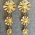 Givenchy Vintage Floral Sunburst Dangling Post-Back Earrings Photo 3