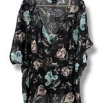Torrid NWT Floral Kimono Top Women’s Size 3X Black Sheer Lightweight Layer Photo 0