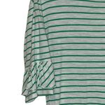 Matilda Jane  Tunic T-Shirt Top Size Small White With Green Stripes Flare Sleeves Photo 3