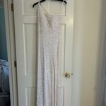 Velvi White Sequin Prom Dress Photo 3